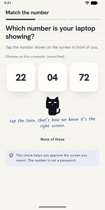 Opening NO SUS Chat on a laptop: the phone asks which number the laptop shows